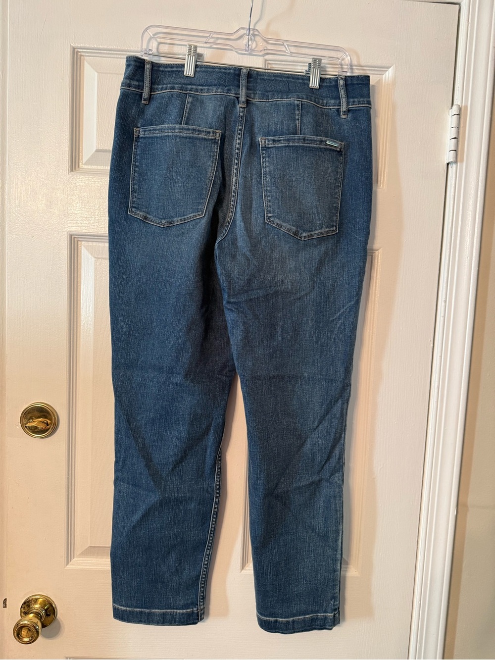 White House Black Market Dark Blue Straight Leg Jeans with Embellished Pockets - Picture 3 of 9